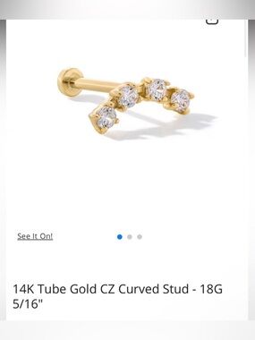Cartilage 14k Solid Gold Stud
SINGLE Earring relist